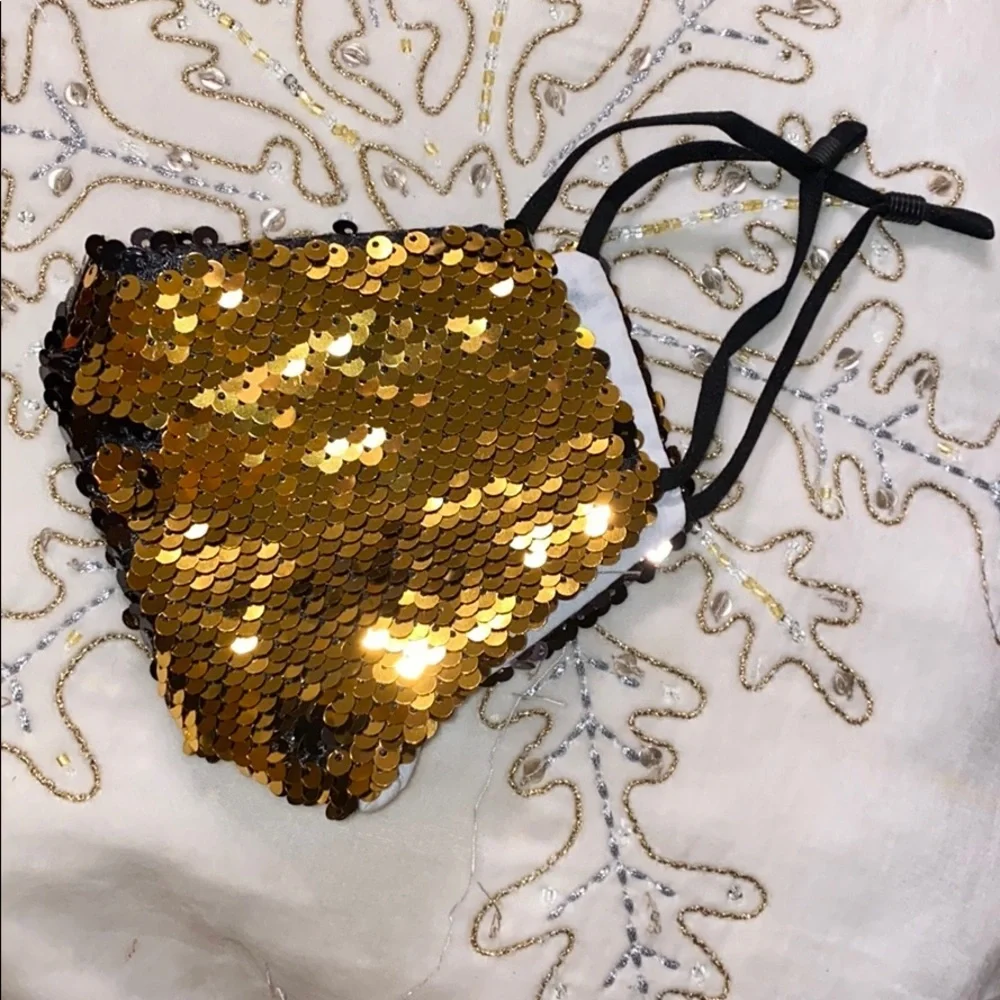 2 Tone Flip‎ Flop Sequin Face Mask